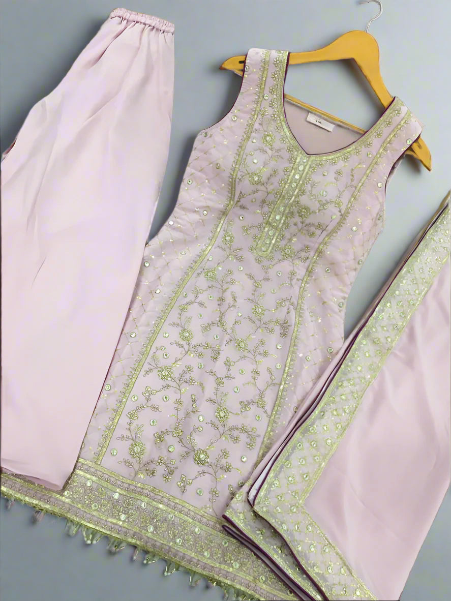 Elegance Redefined: Heavy Georgette Straight Shirt & Palazzo Set