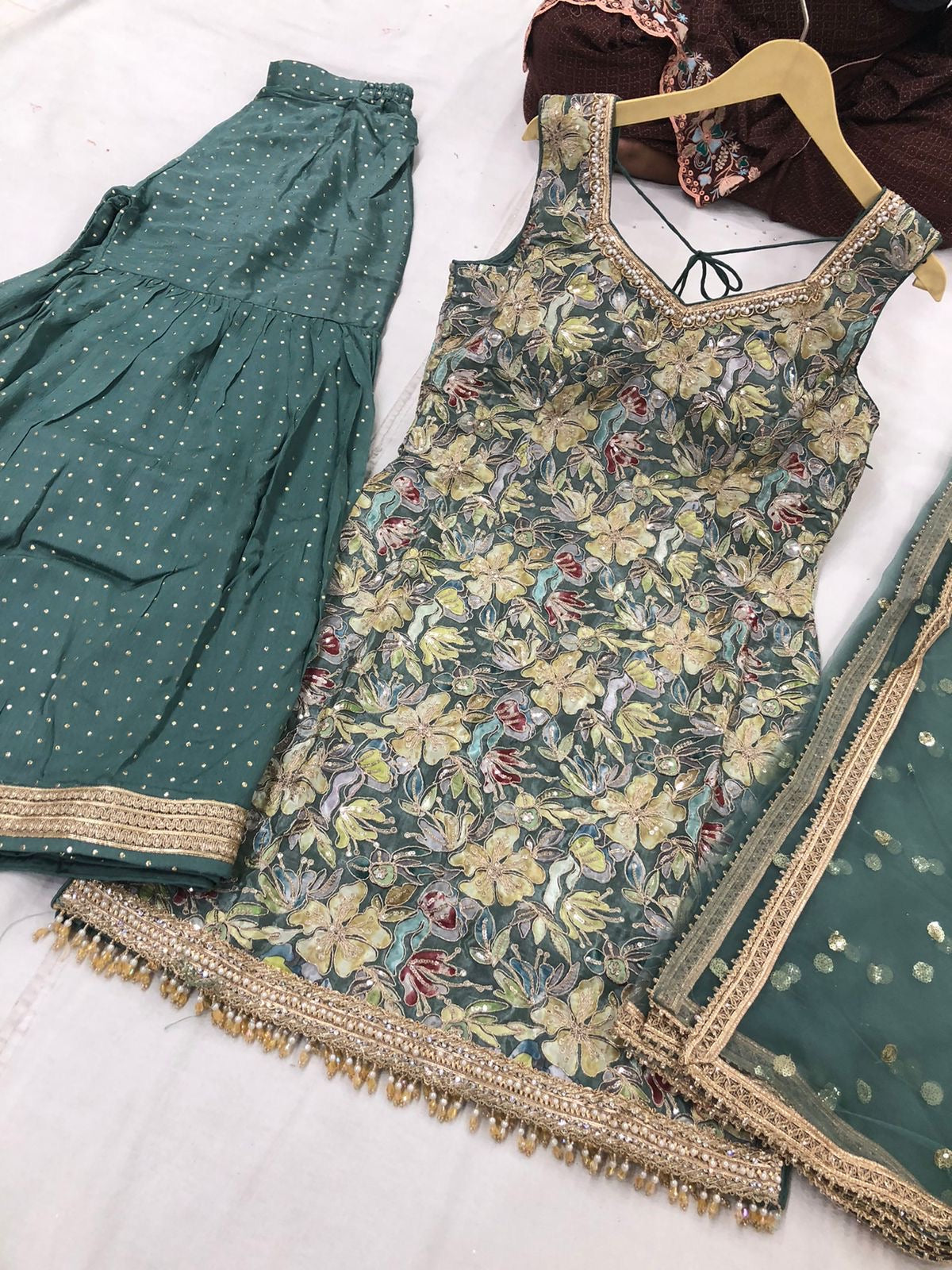 Radiant Floral Upada Silk Sharara Set