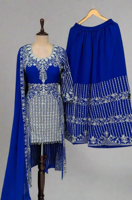 Statement Embroidered Palazzo Set