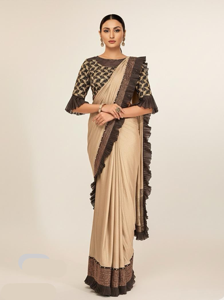 Divine Ruffle Ready-Made Saree