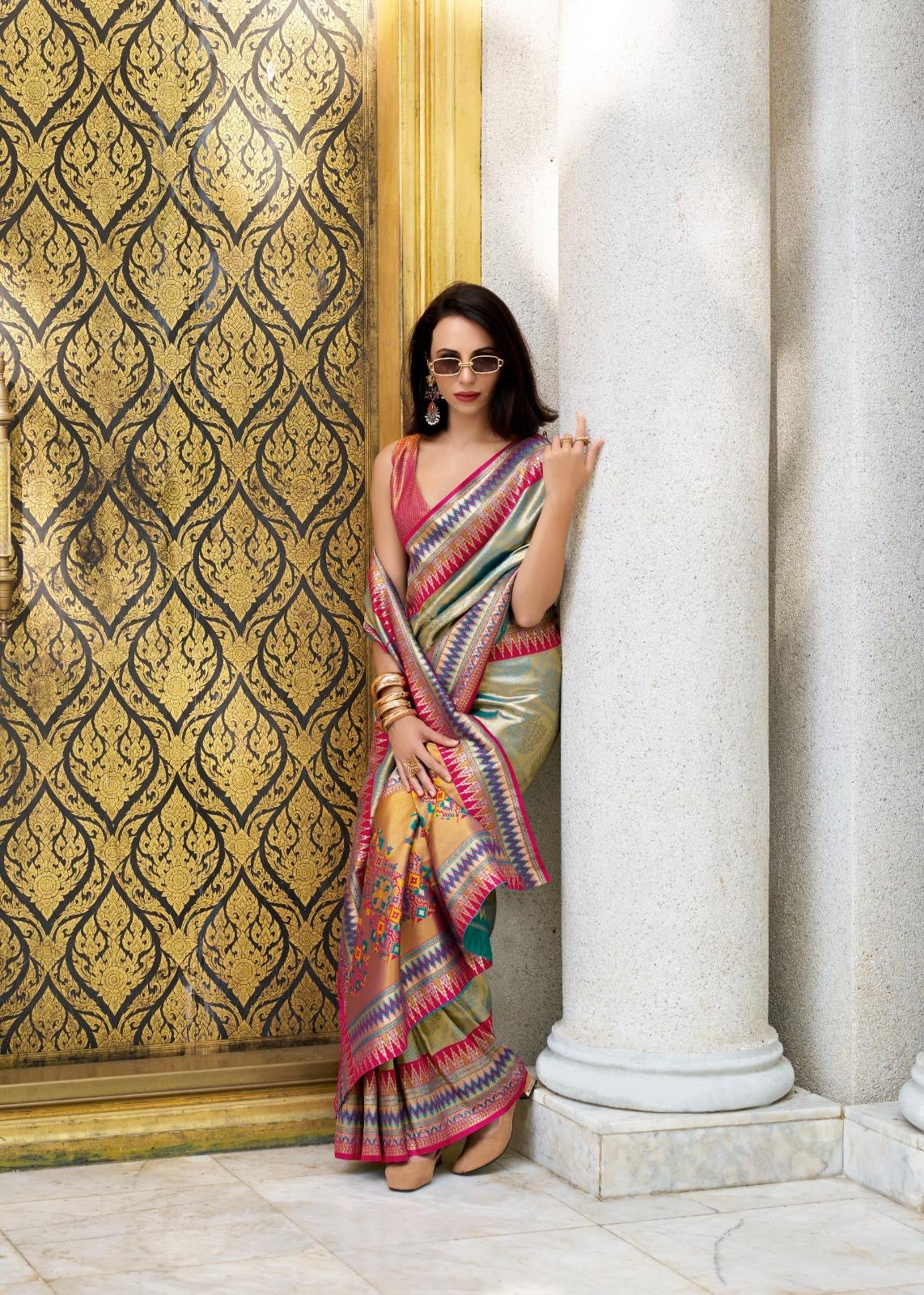 Vibrant Iridescent Tissue Silk Sarees – Rajpath Fabrics