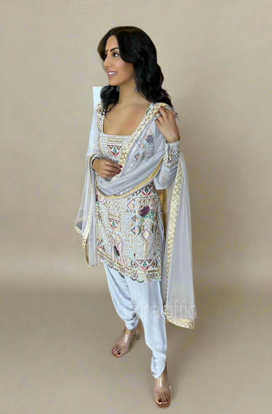 Georgette Suit with Embroidered Top