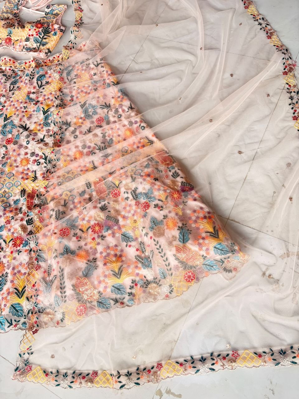 Floral Reverie Semi-Stitched Lehenga