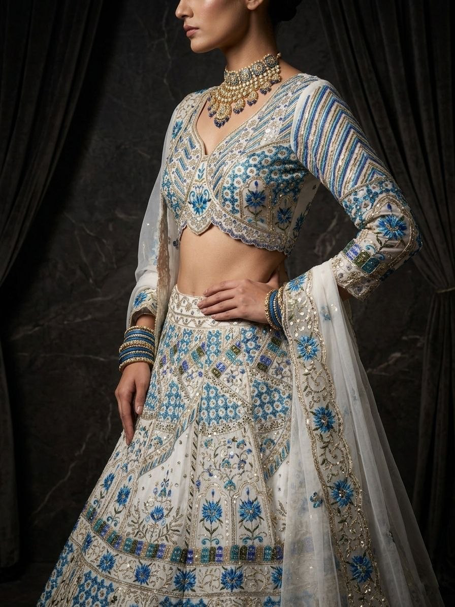 Imperial Garden Semi-Stitched Lehenga