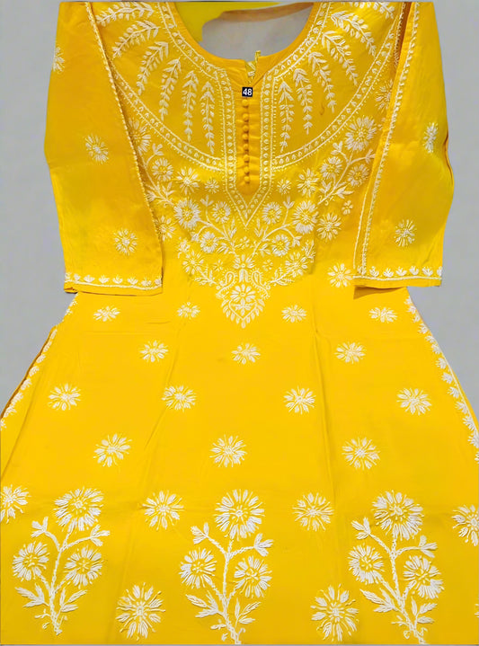 Cotton Kurti Set with Chikankari Work