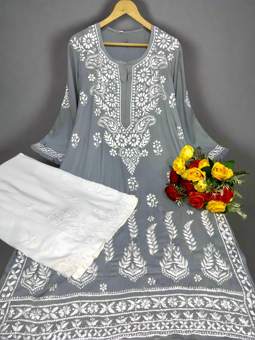 Soft Cotton Kurti with Lucknowi Chikankari Handwork
