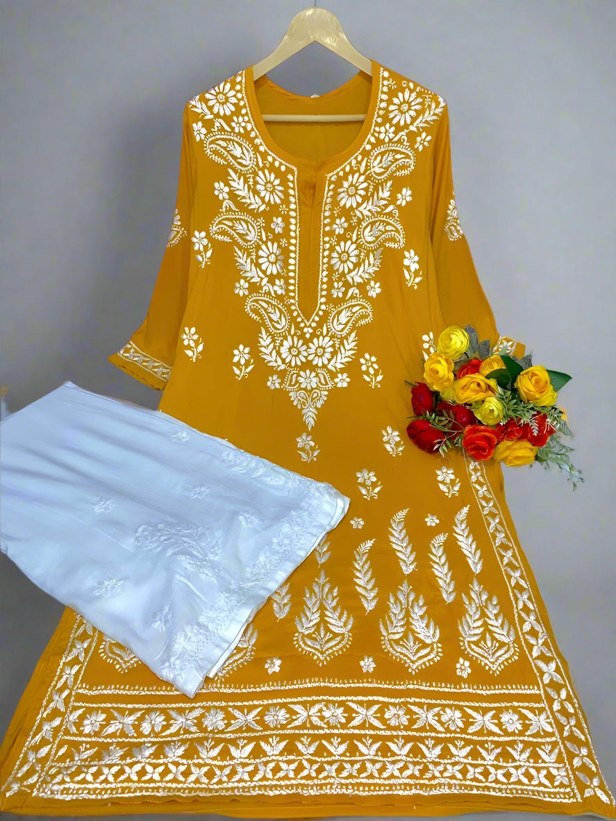 Soft Cotton Kurti with Lucknowi Chikankari Handwork