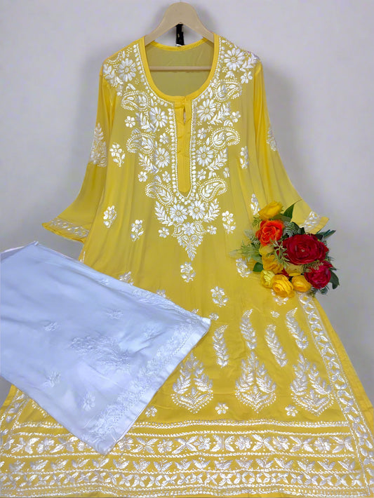 Soft Cotton Kurti with Lucknowi Chikankari Handwork