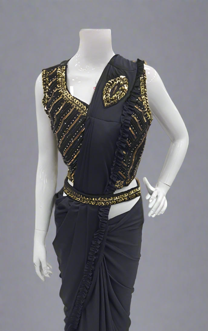 Elegant Lycra Saree (Ready-Made)