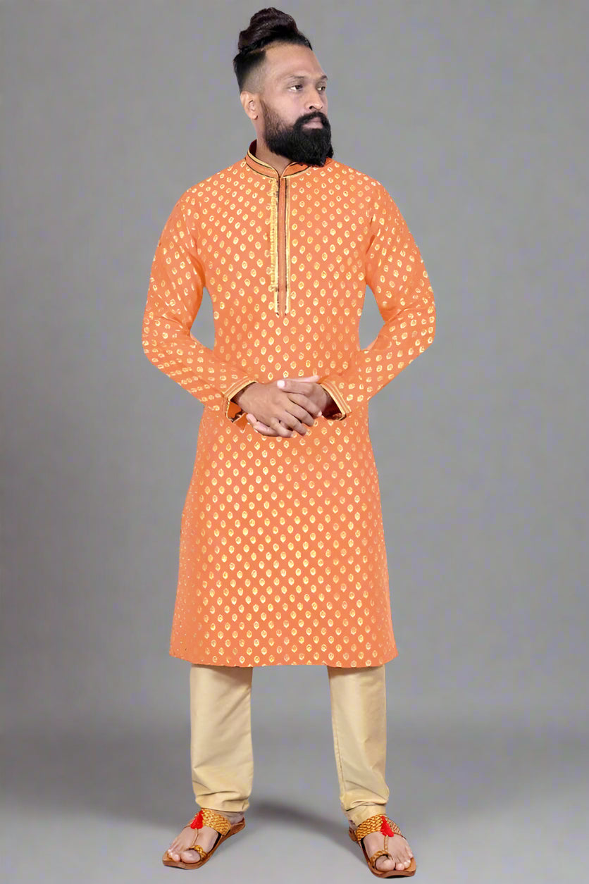 Golden Butti Men's Kurta