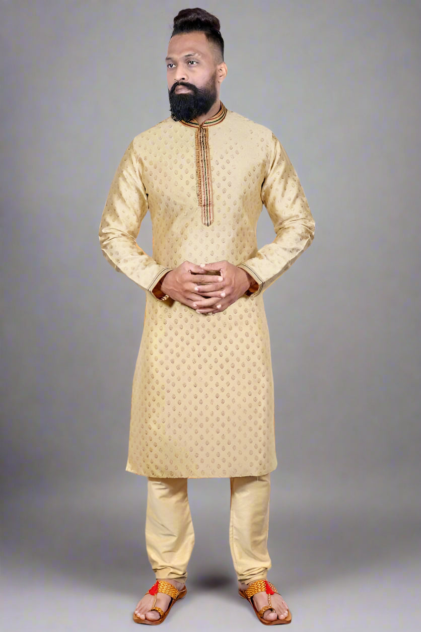 Golden Butti Men's Kurta