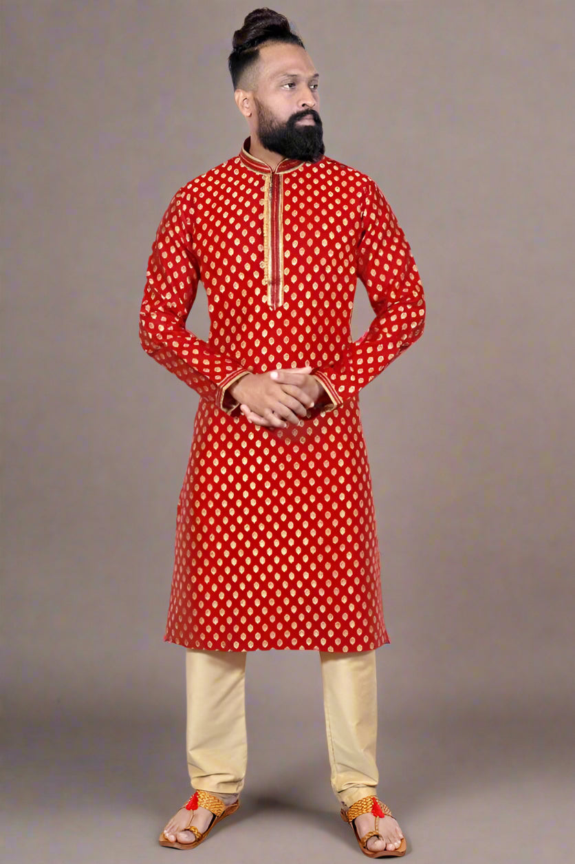 Golden Butti Men's Kurta