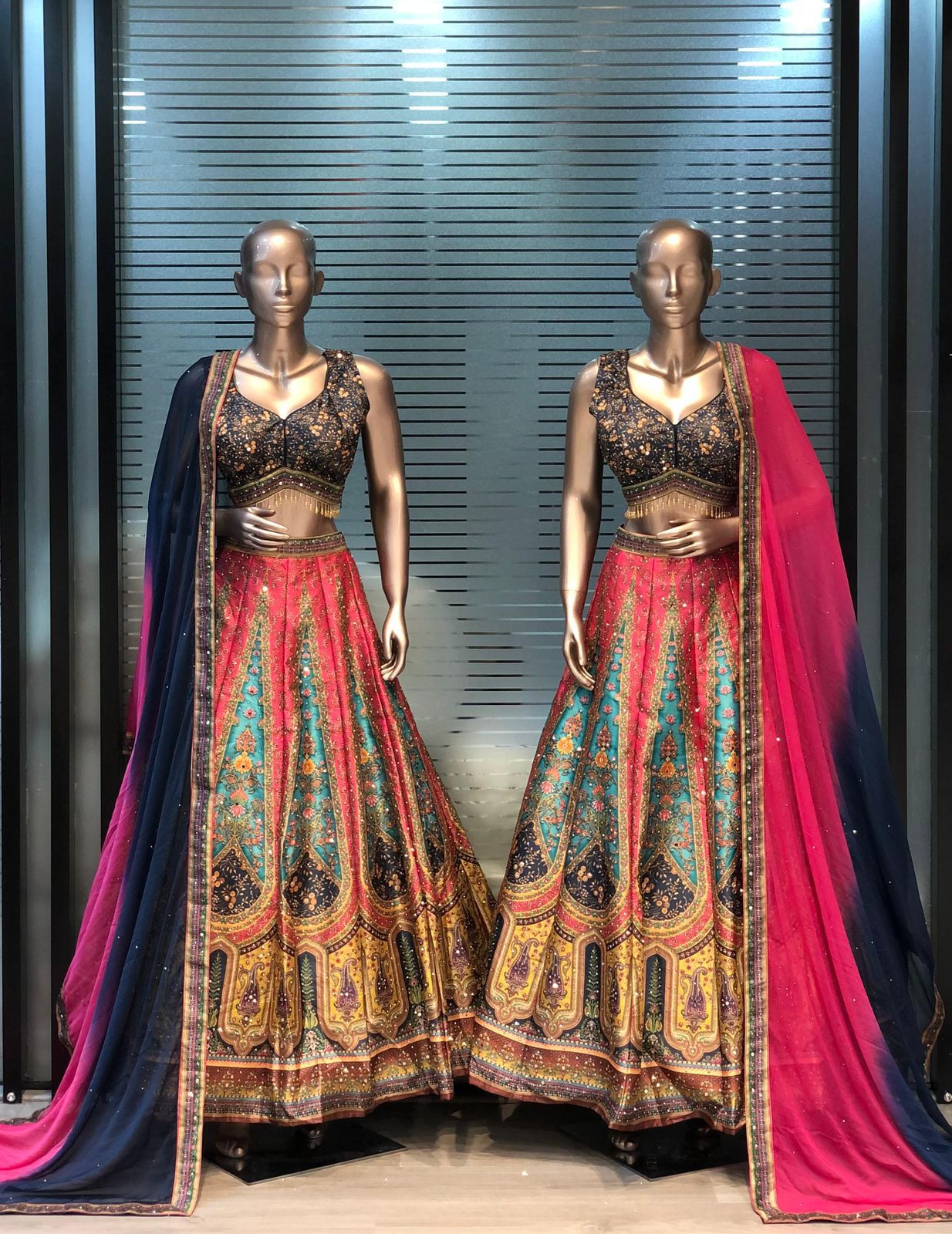 Majestic Multicolor Silk Lehenga