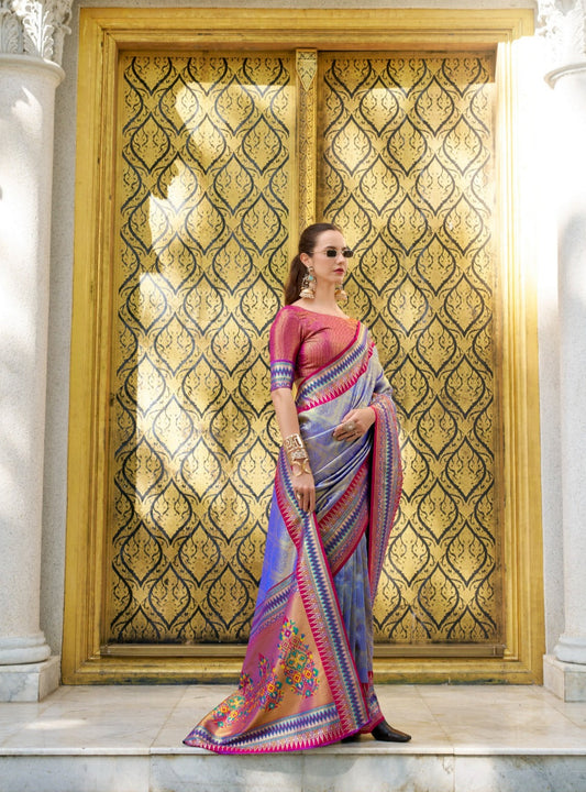 Vibrant Iridescent Tissue Silk Sarees – Rajpath Fabrics