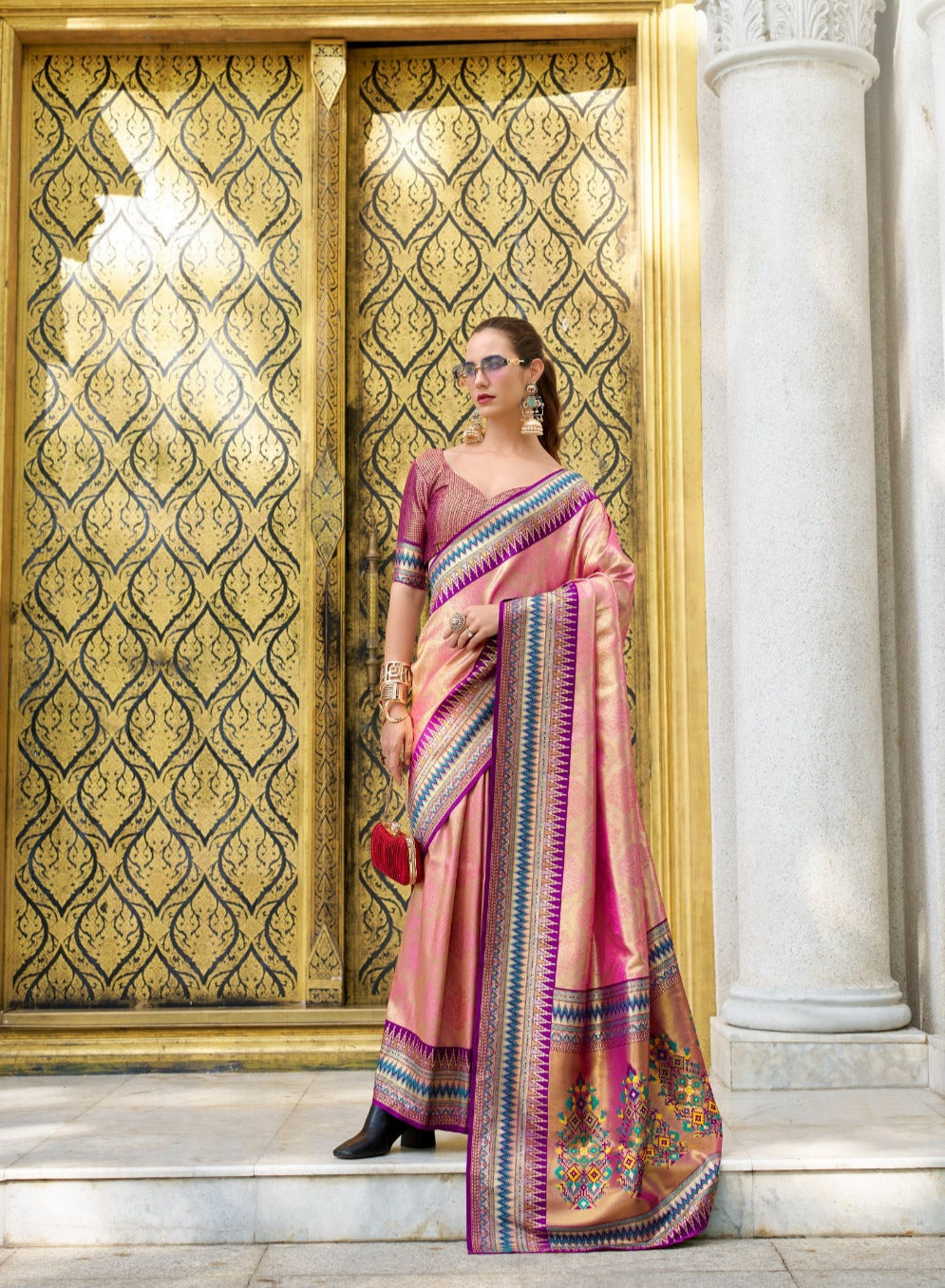 Vibrant Iridescent Tissue Silk Sarees – Rajpath Fabrics