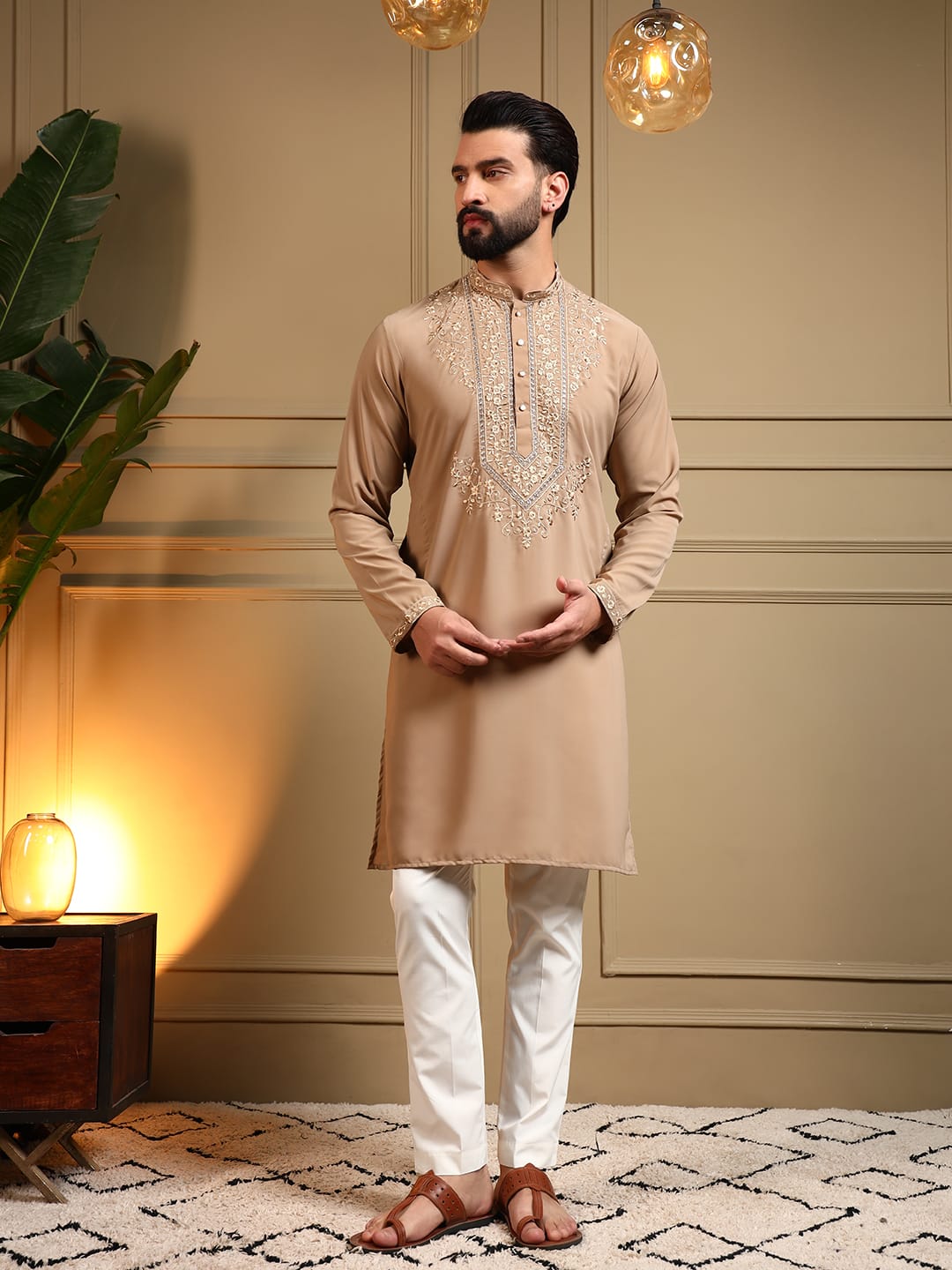 Men’s Armani Lachka Embroidered Kurta Set