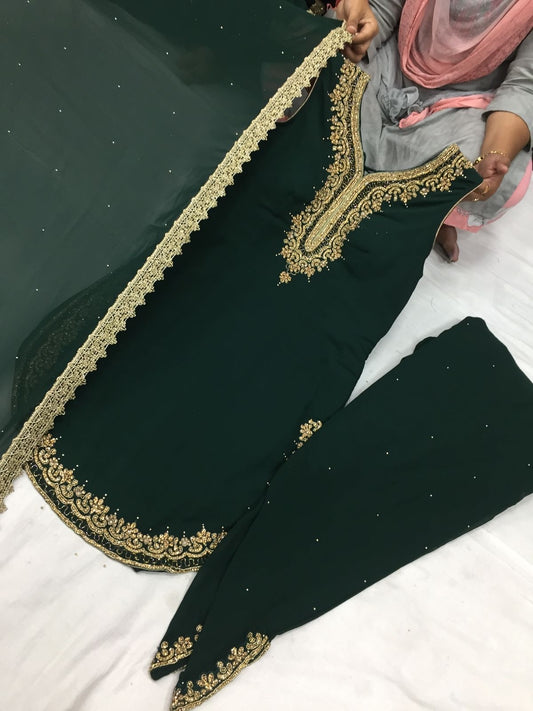 Dhoti Shalwar Set with Straight Shirt & Dupatta