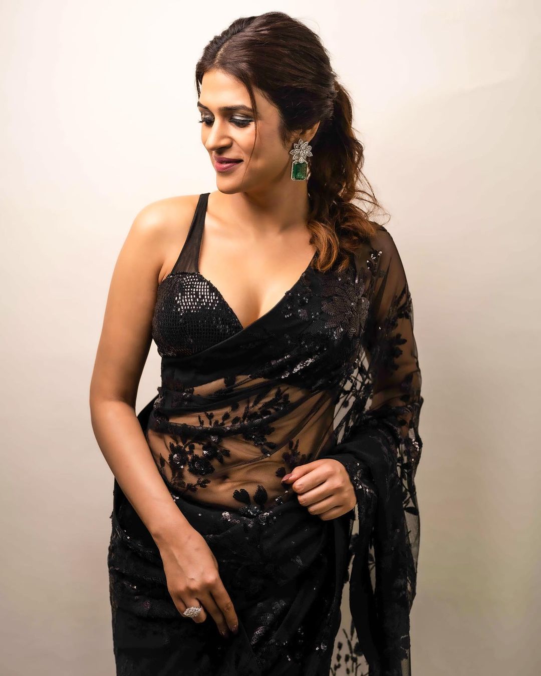 Black on Black Saree