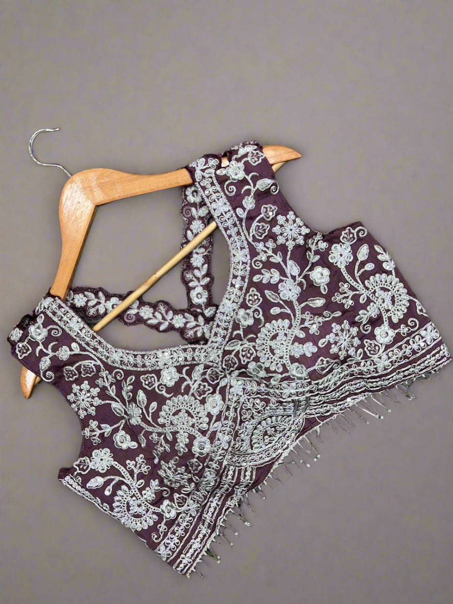 Floral Frilled Embroidered Lehenga Choli Set – Elegance in Every Layer ✨