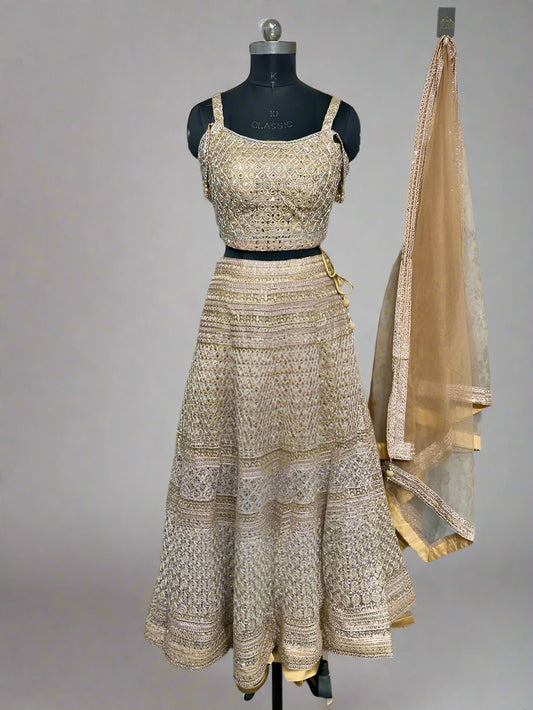 Exquisite Lehenga Set with Mirror Work & Heavy Embroidery