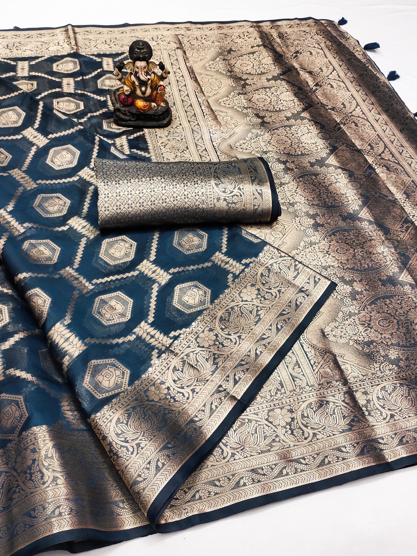 Organza Banarasi Silk Saree (Unstitched)