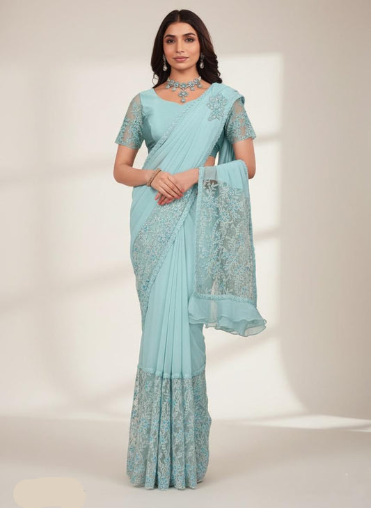 Ruffled Romance Ready-Made Saree