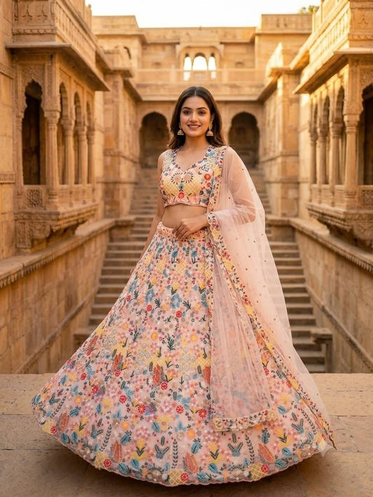 Floral Reverie Semi-Stitched Lehenga