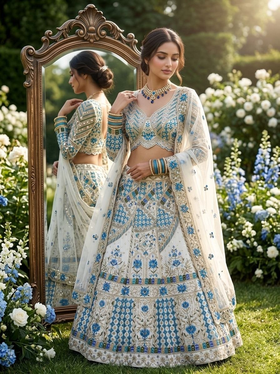 Imperial Garden Semi-Stitched Lehenga