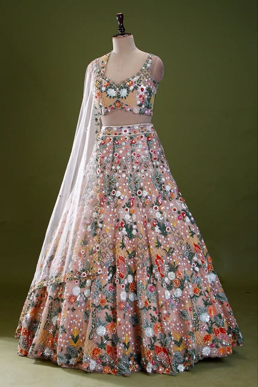 Floral Reverie Semi-Stitched Lehenga