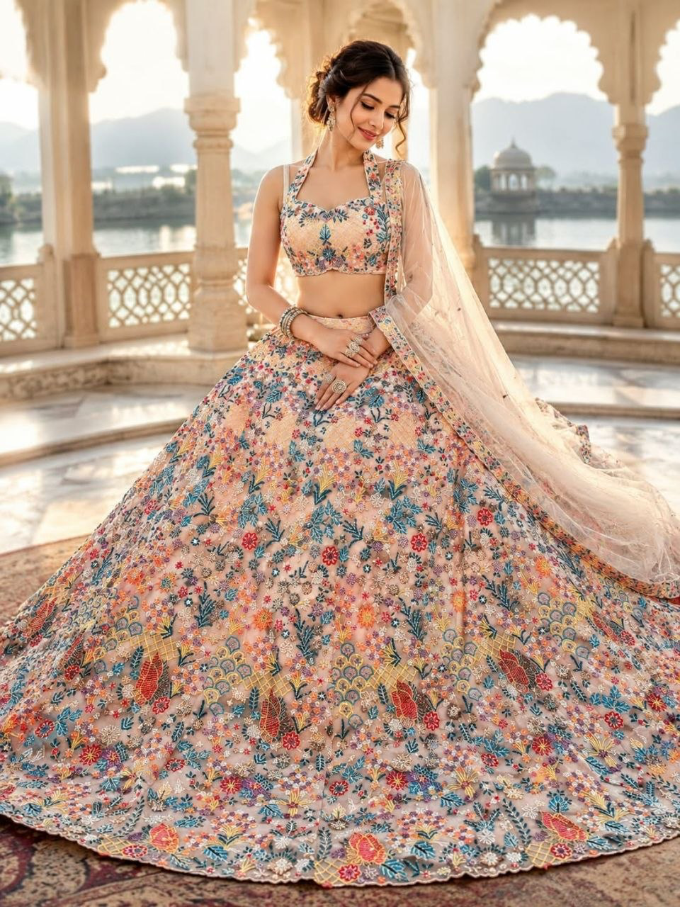 Floral Reverie Semi-Stitched Lehenga
