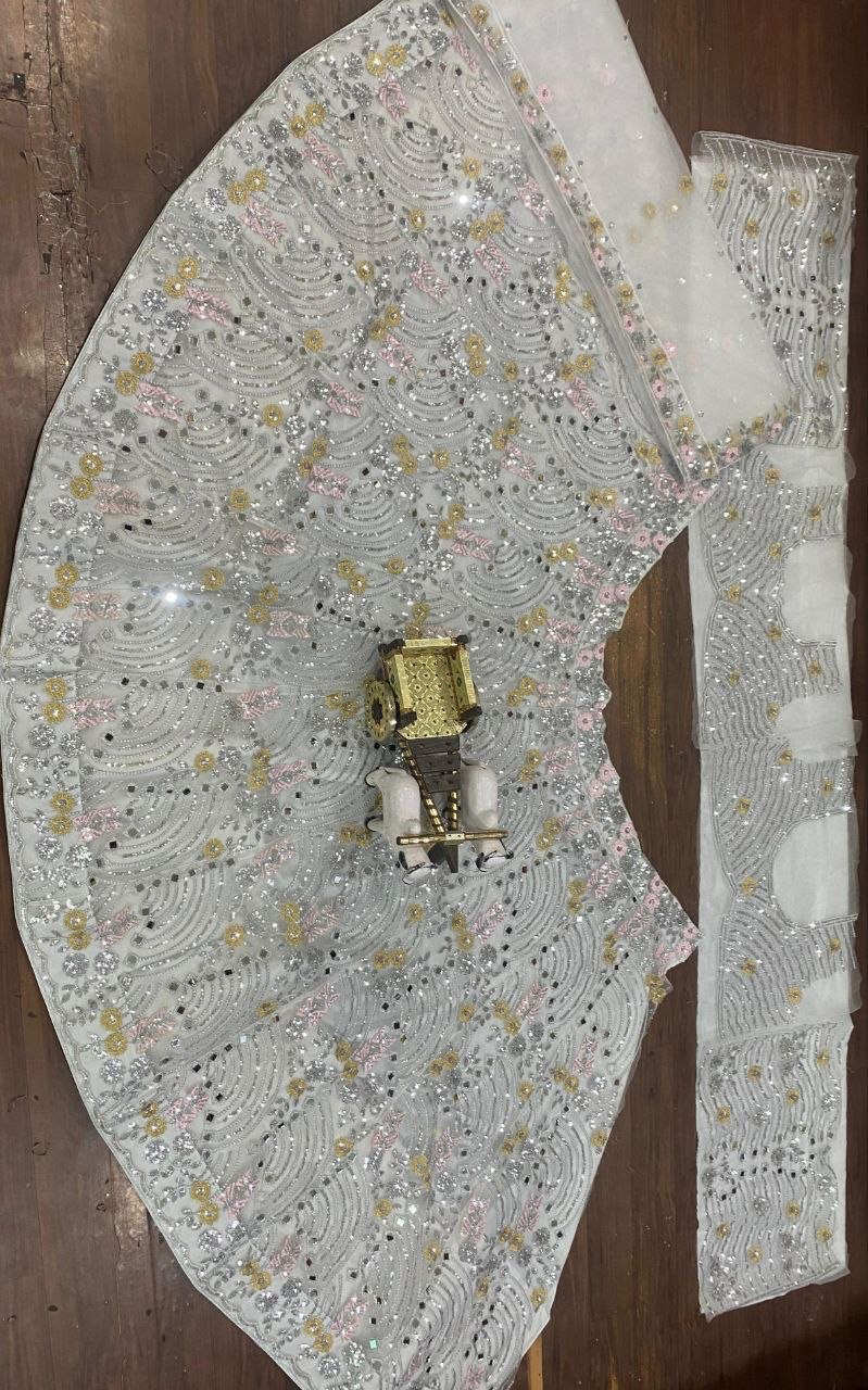 White Diamonds Semi-Stitched Lehenga