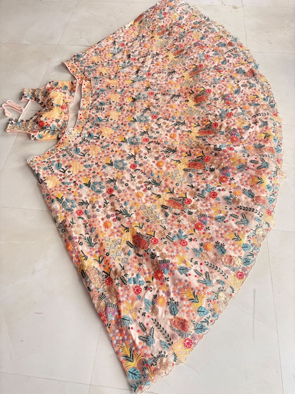 Floral Reverie Semi-Stitched Lehenga
