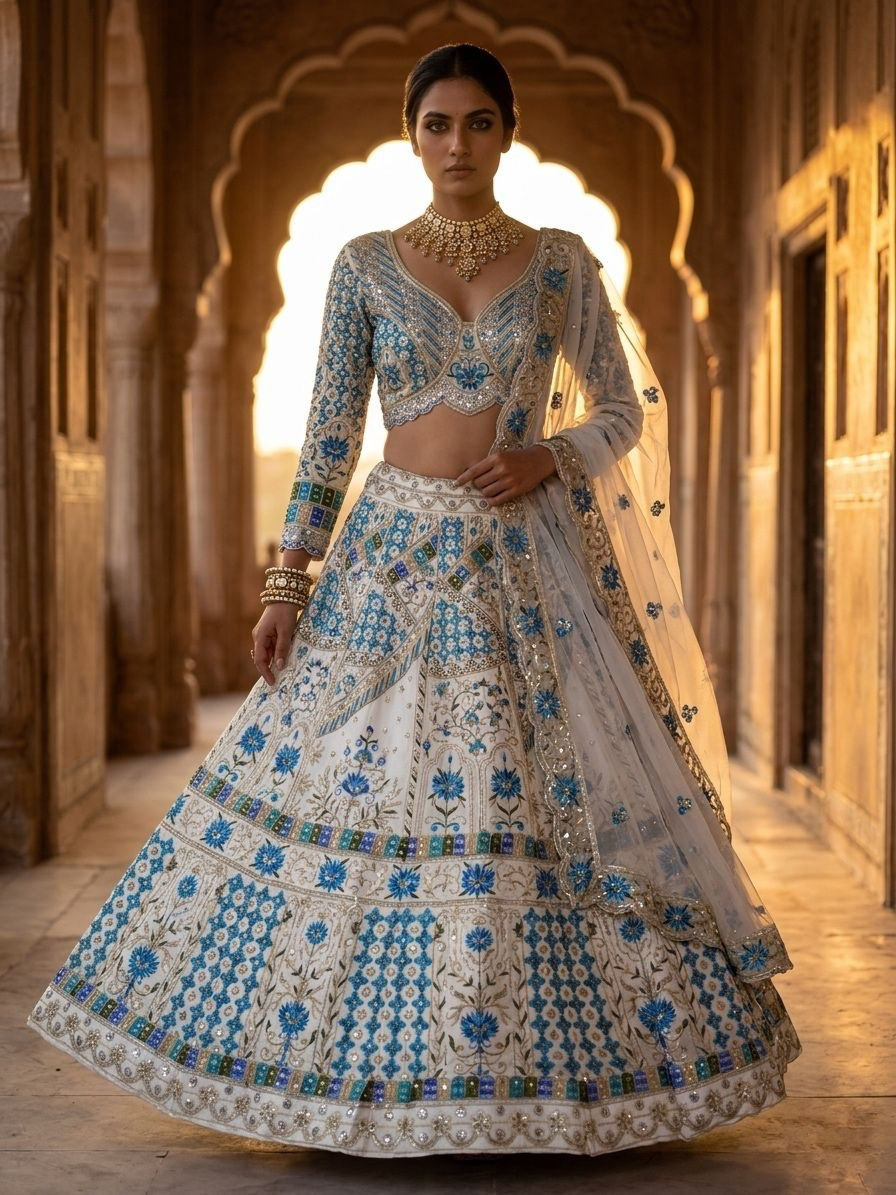 Imperial Garden Semi-Stitched Lehenga