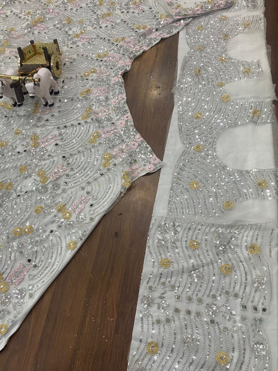 White Diamonds Semi-Stitched Lehenga