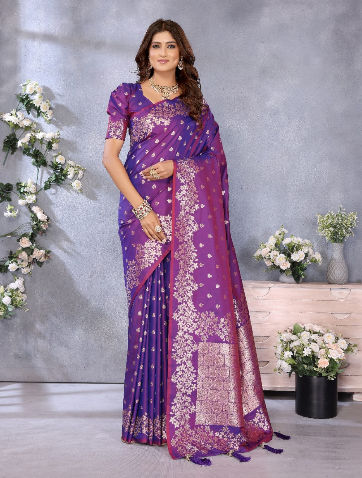 Premium Pure Banarasi Silk Saree with Gala Weaving – Wedding Quality Soft Silk Saree with Blouse Piece