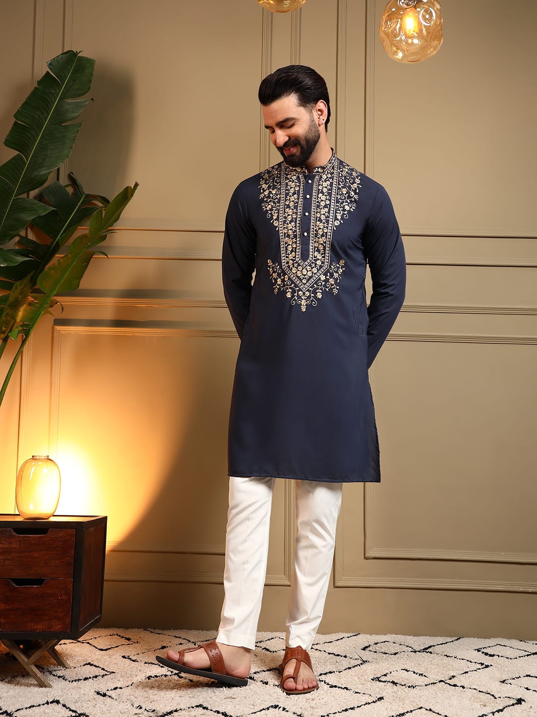 Men’s Armani Lachka Embroidered Kurta Set