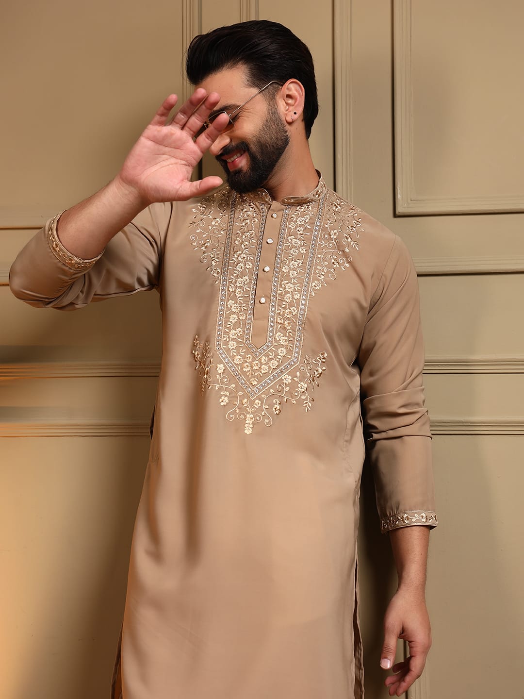 Men’s Armani Lachka Embroidered Kurta Set