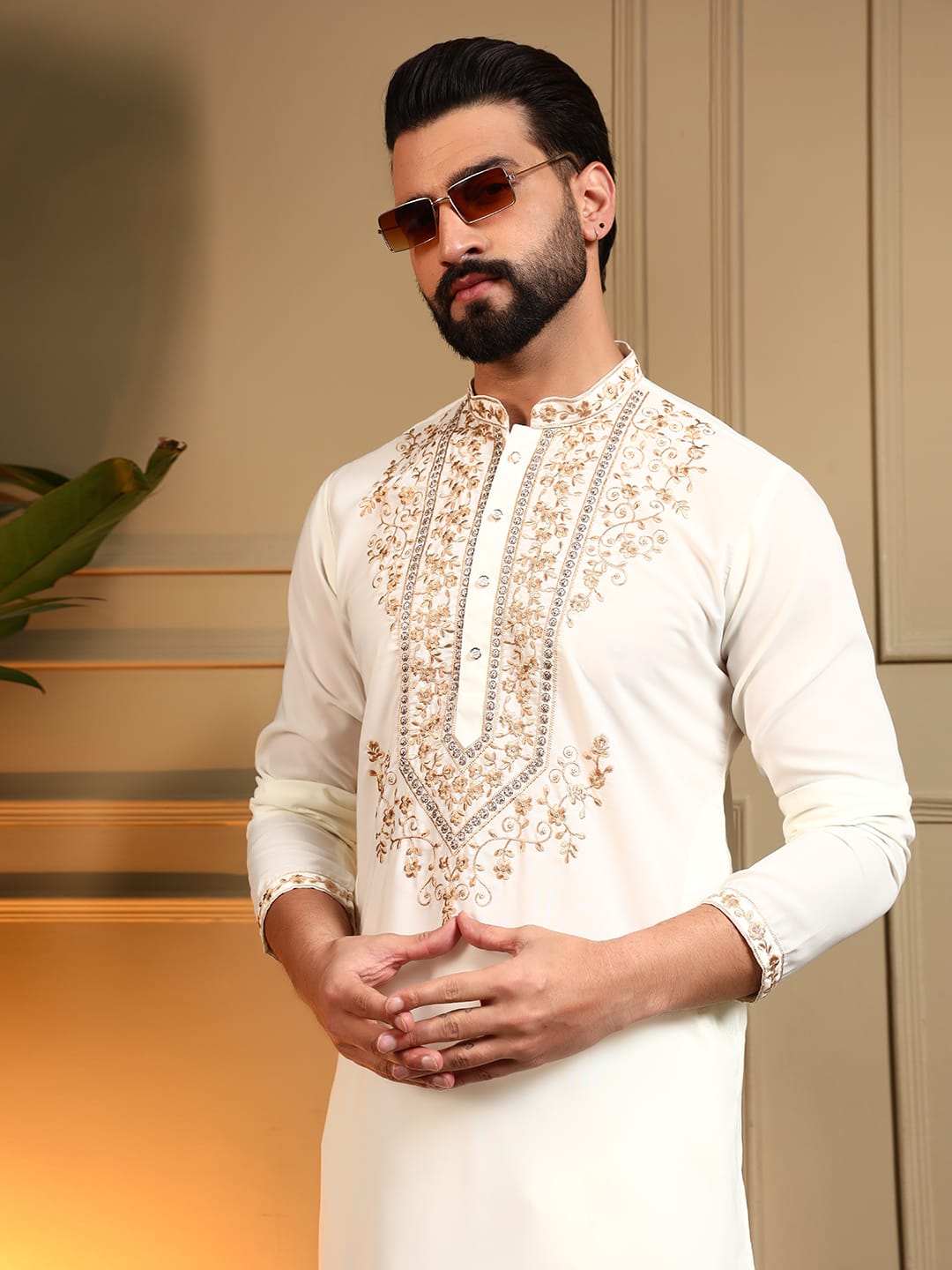 Men’s Armani Lachka Embroidered Kurta Set