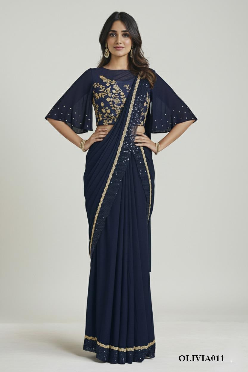 Golden Garden Ready-Made Saree